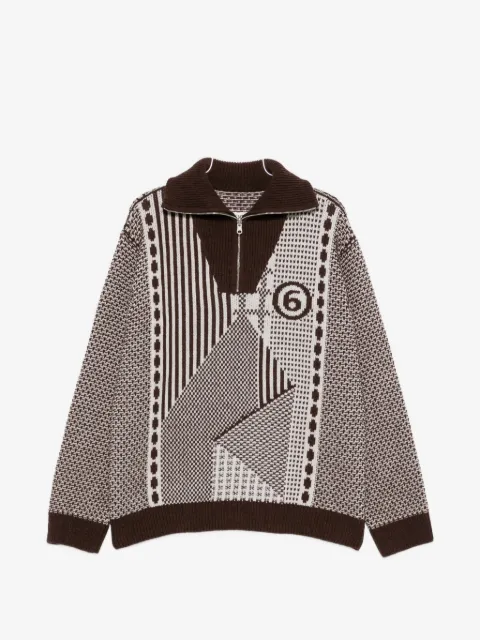 MM6 Maison Margiela patchwork quarter-zip knit