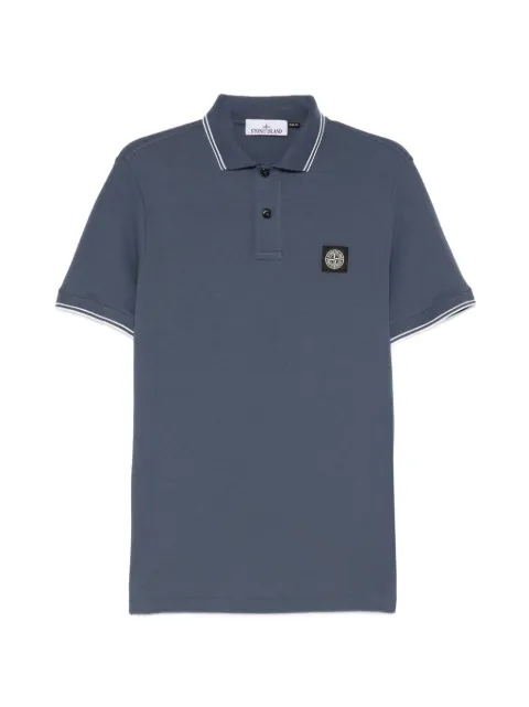 Stone Island logo-patch polo shirt