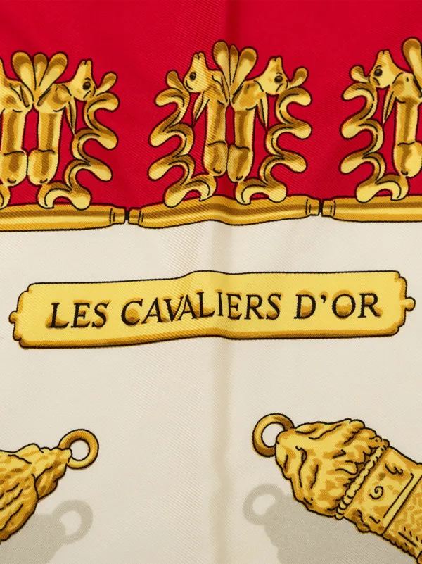 Hermès Pre-Owned 1980-2010 Les Cavaliers d Or Silk Scarf 90