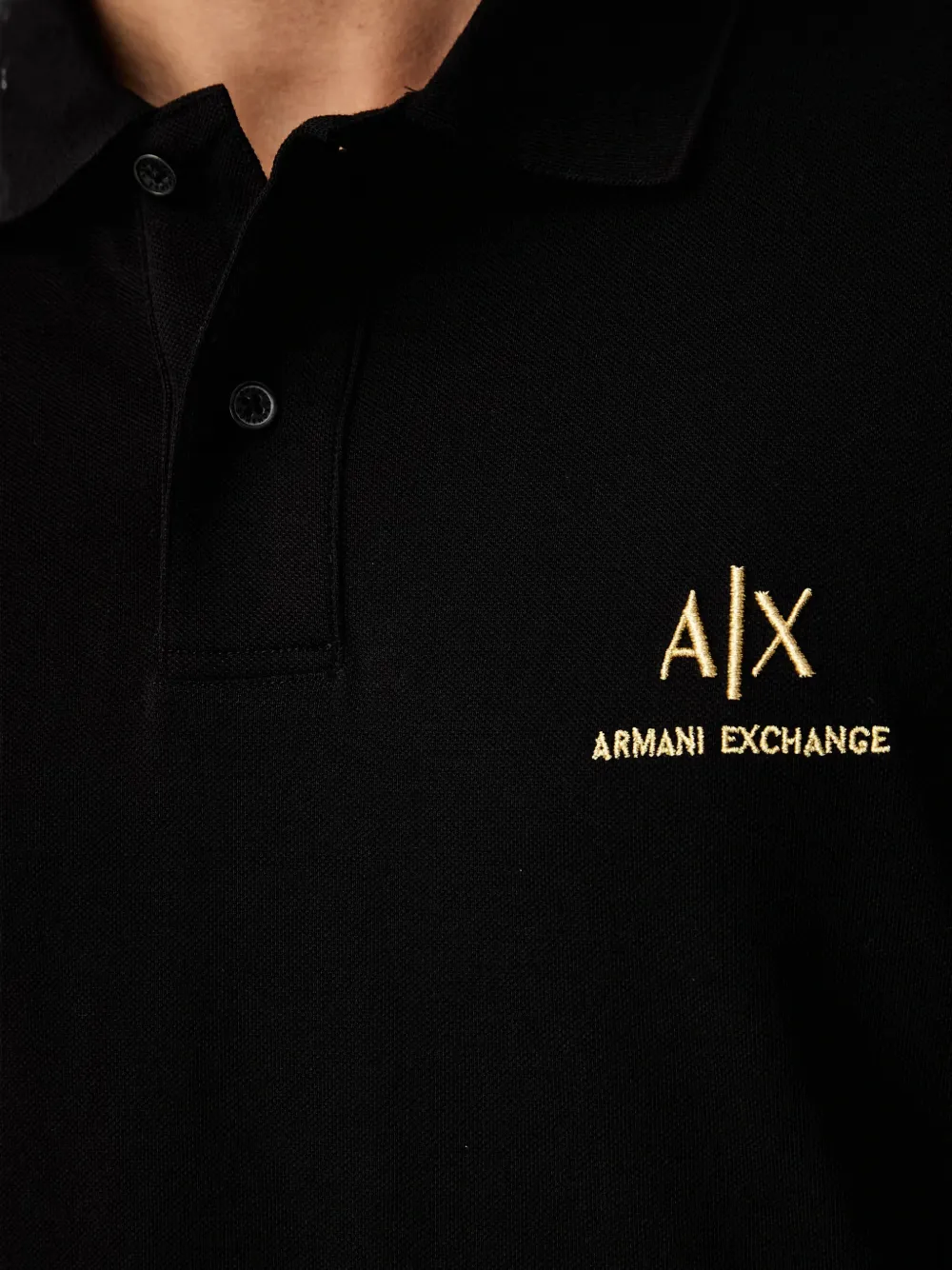 Armani Exchange Poloshirt met geborduurd logo Zwart