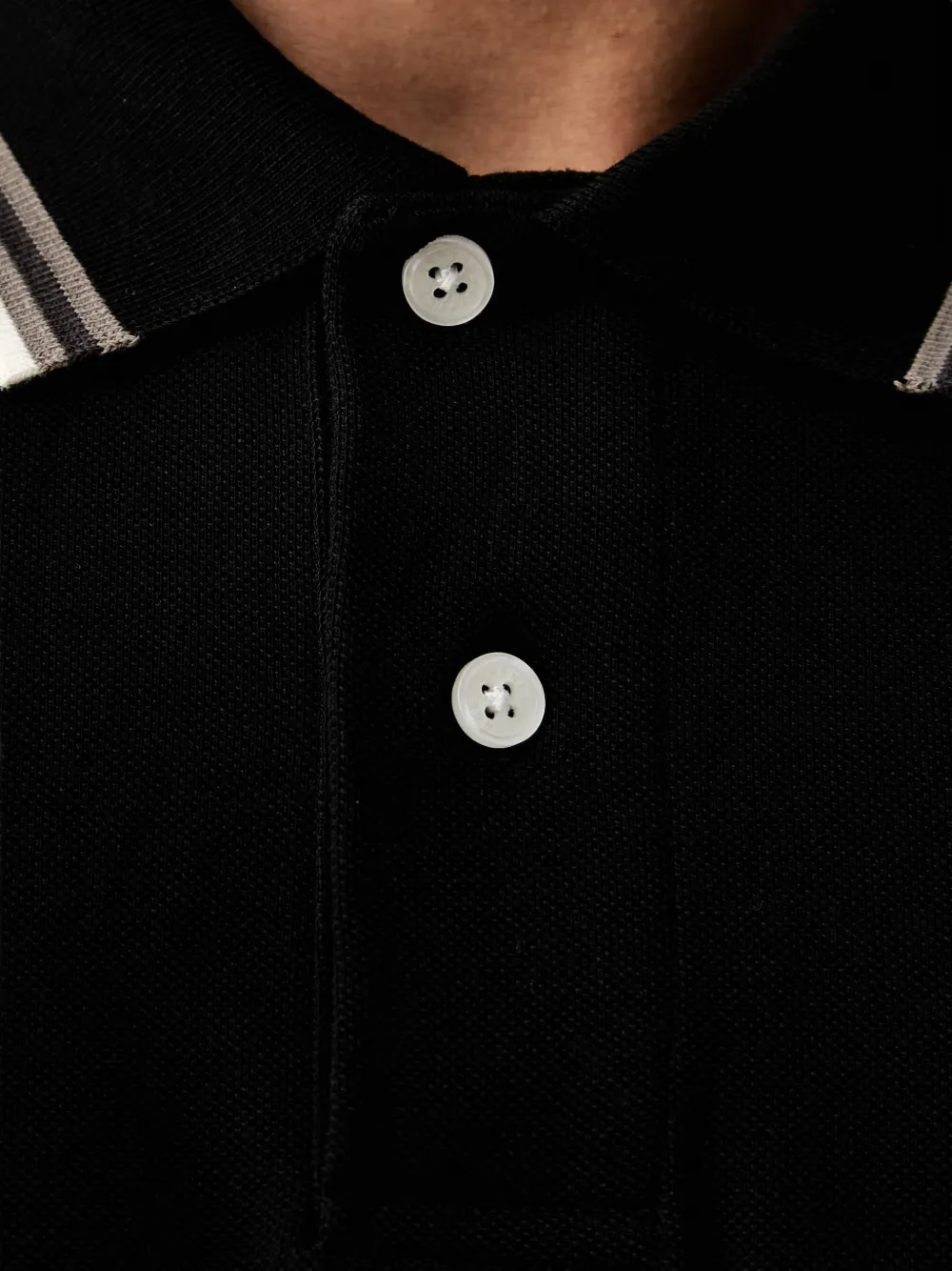 Armani Exchange Poloshirt met logopatch en gestreepte afwerking Zwart