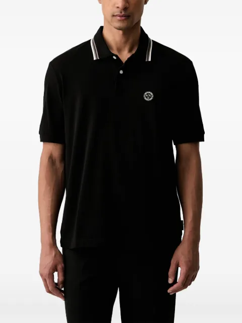 Armani Exchange polo med stribet kant og logomærke