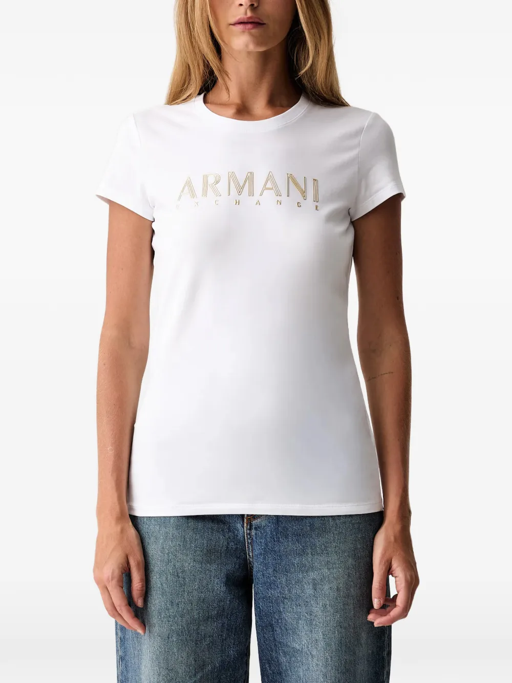 Armani Exchange T-shirt met logoprint Wit