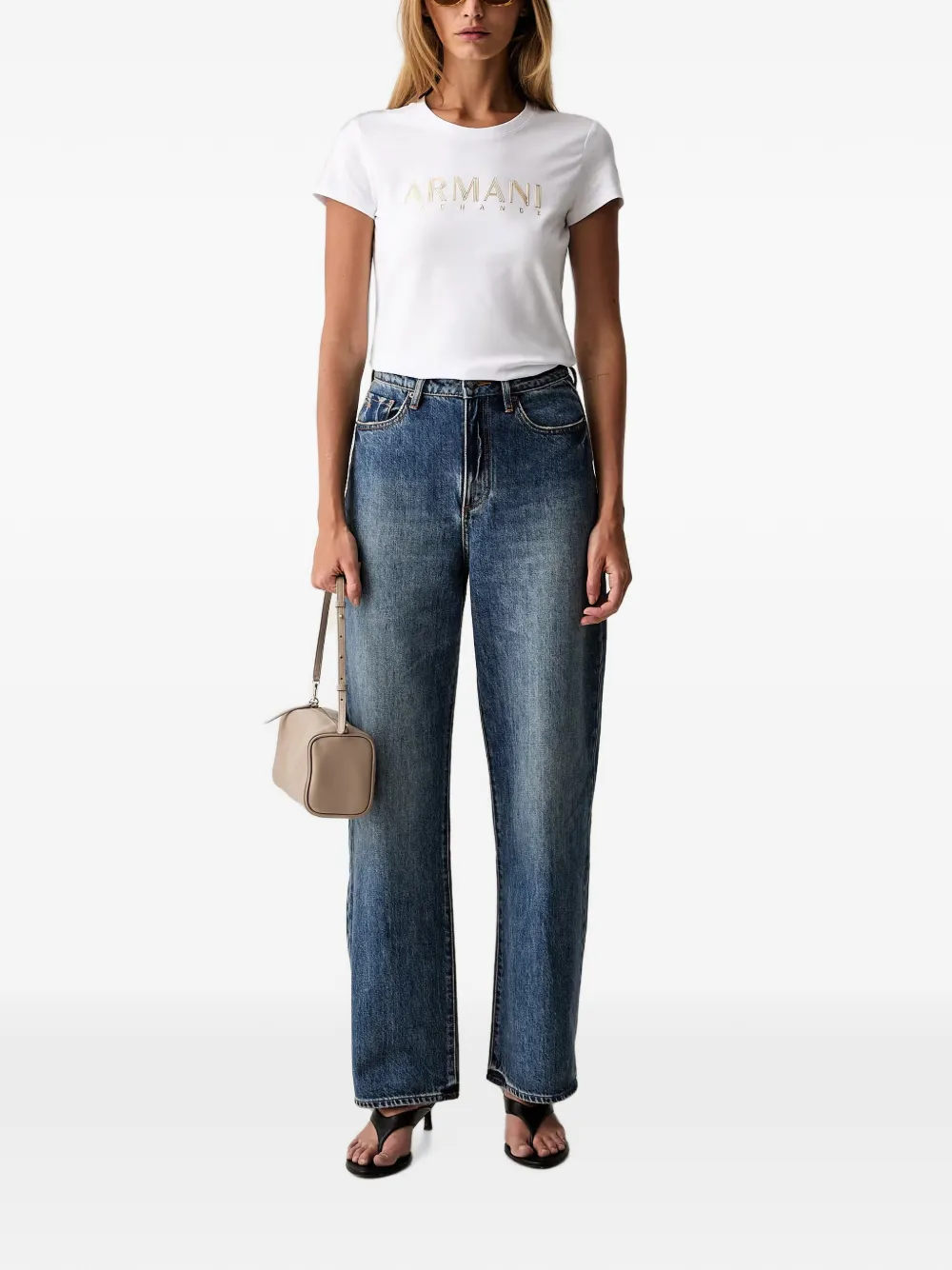 Armani Exchange T-shirt met logoprint Wit