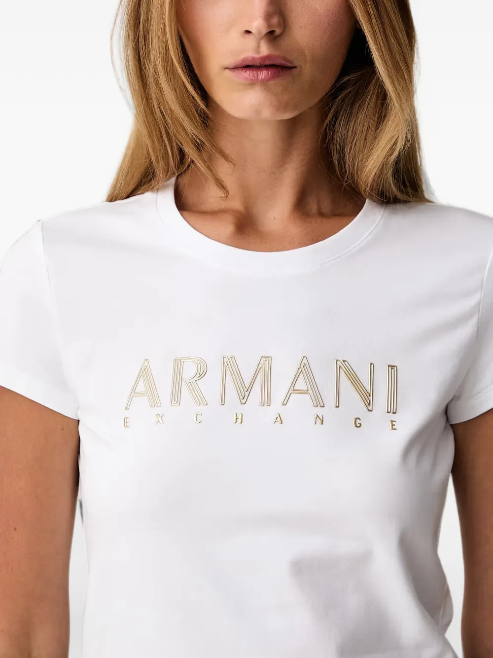 Armani Exchange T-shirt met logoprint Wit