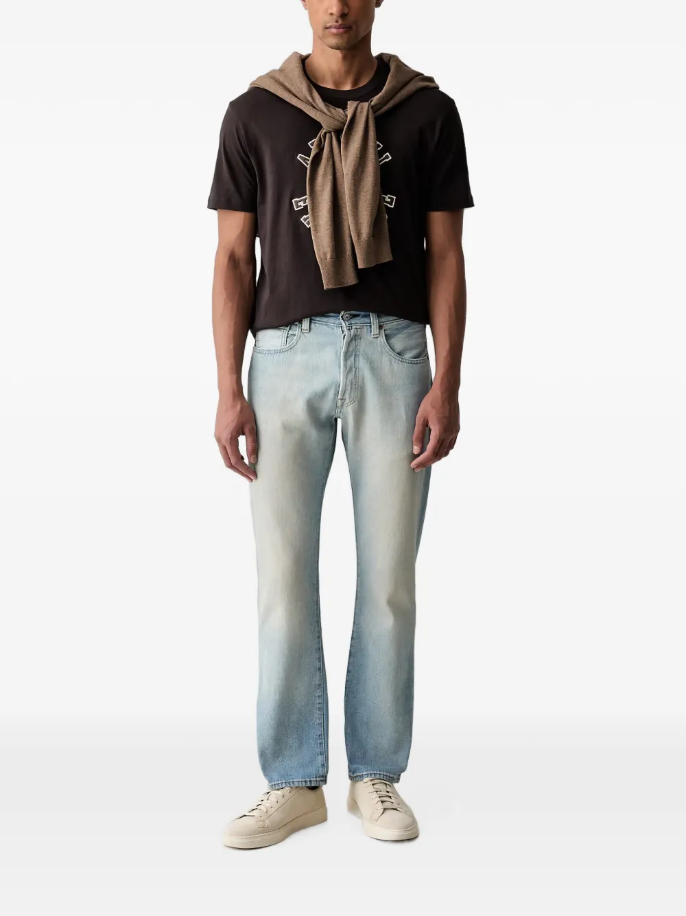 Armani Exchange T-shirt met logopatch Bruin