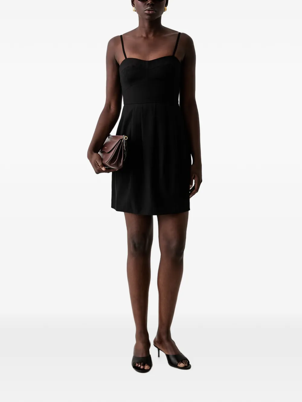Armani Exchange Geplooide jurk met sweetheart hals Zwart