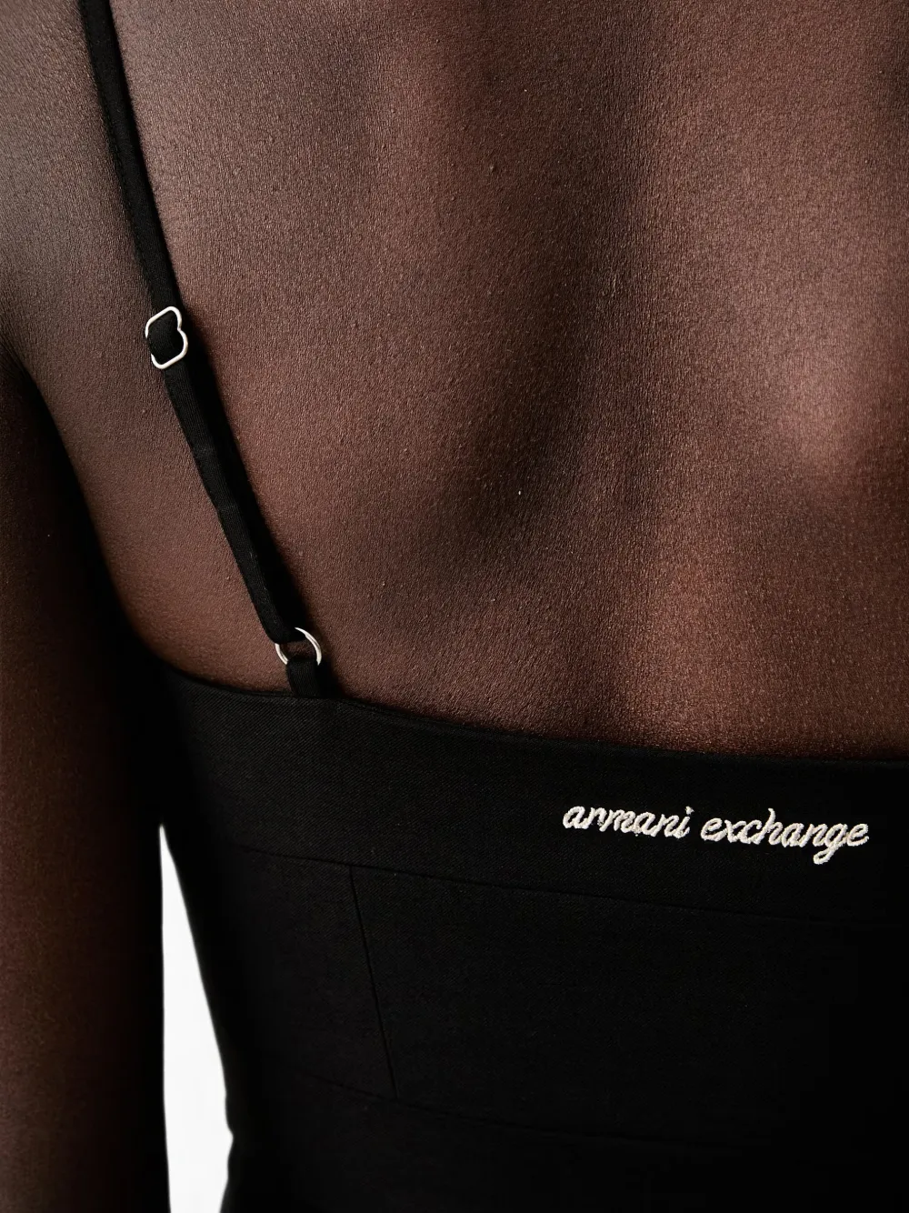 Armani Exchange Geplooide jurk met sweetheart hals Zwart