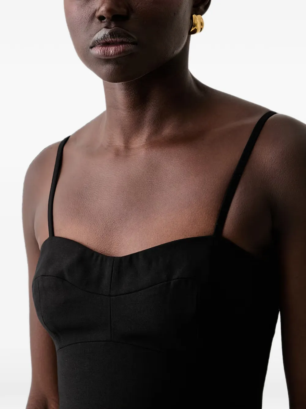 Armani Exchange Geplooide jurk met sweetheart hals Zwart