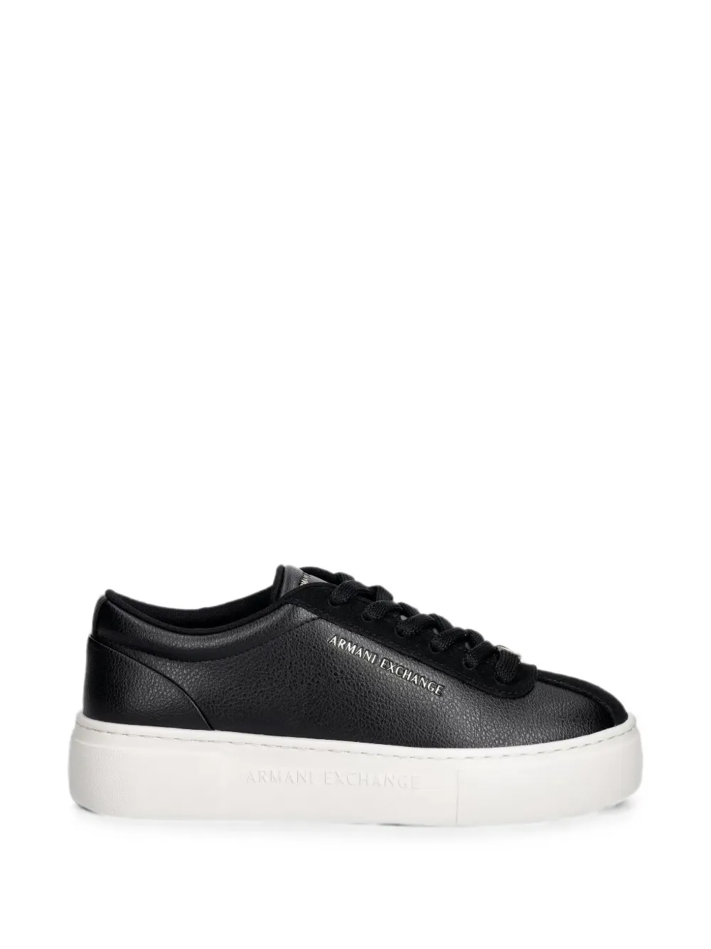 Armani Exchange logo-lettering chunky sneakers Zwart