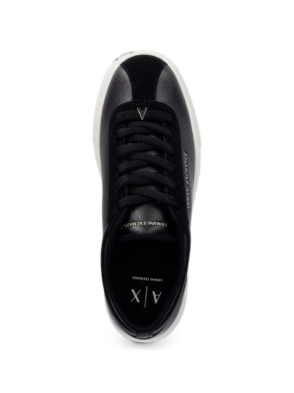 Armani Exchange logo-lettering chunky sneakers Zwart