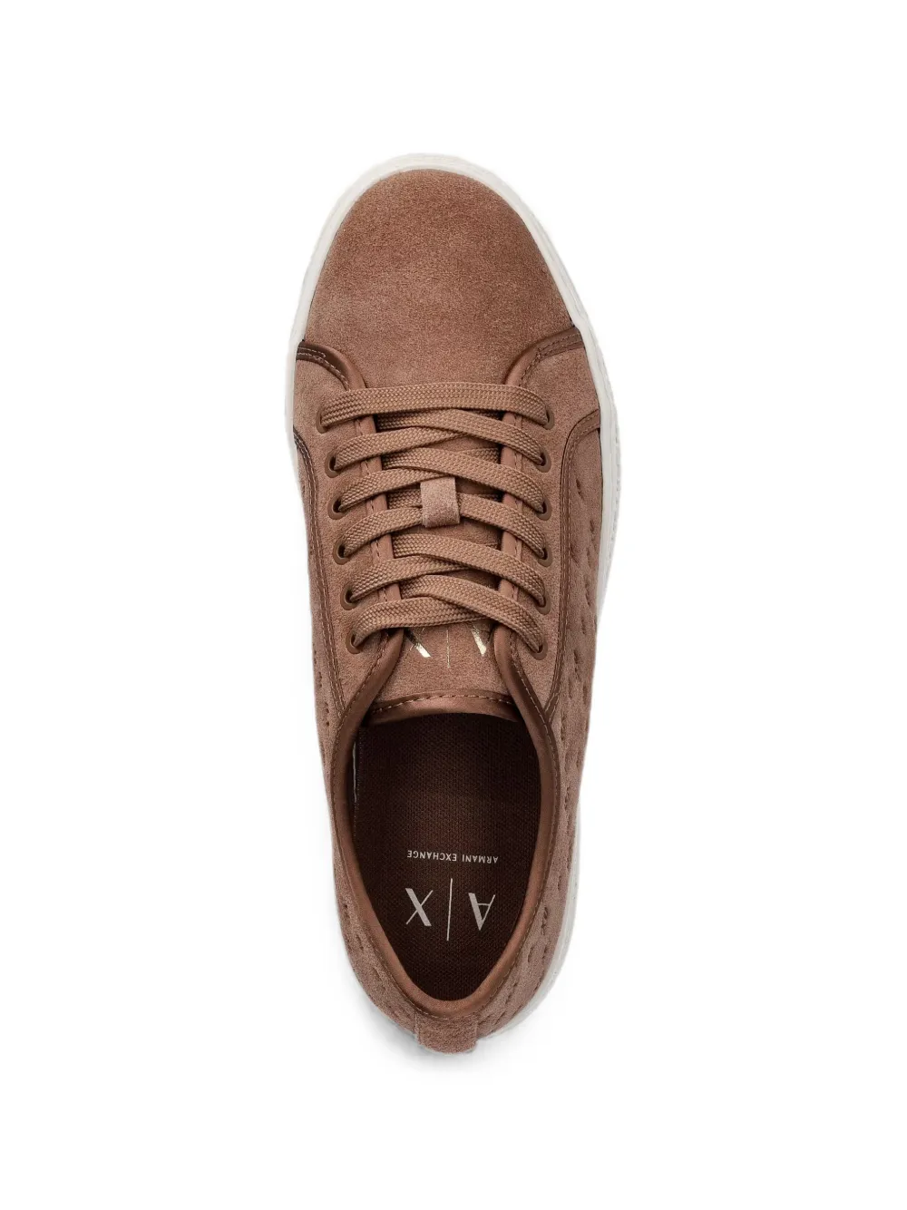 Armani Exchange monogram-debossed flatform sneakers Bruin