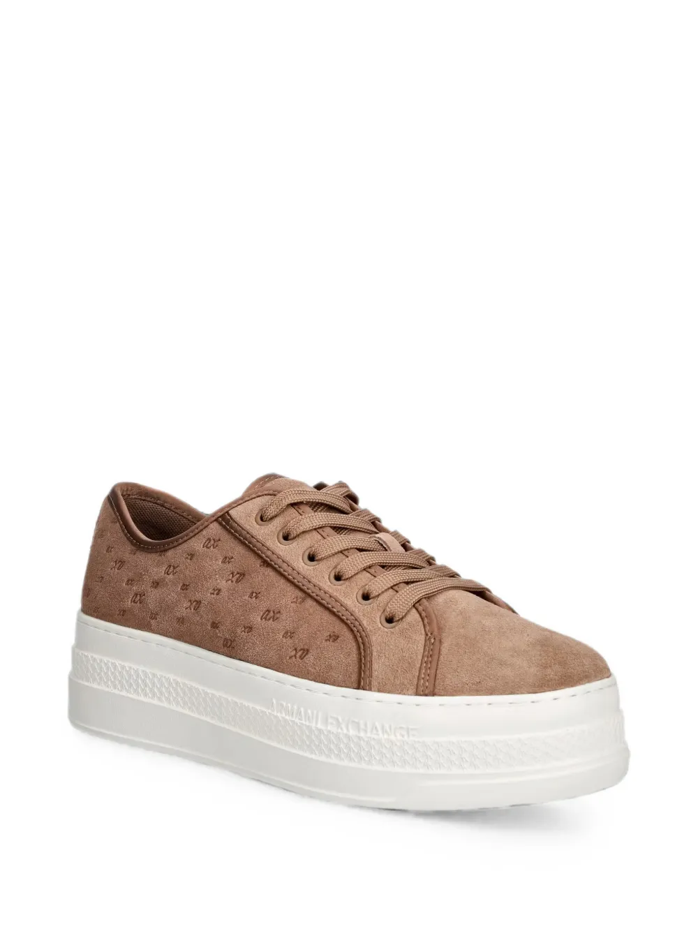 Armani Exchange monogram-debossed flatform sneakers Bruin