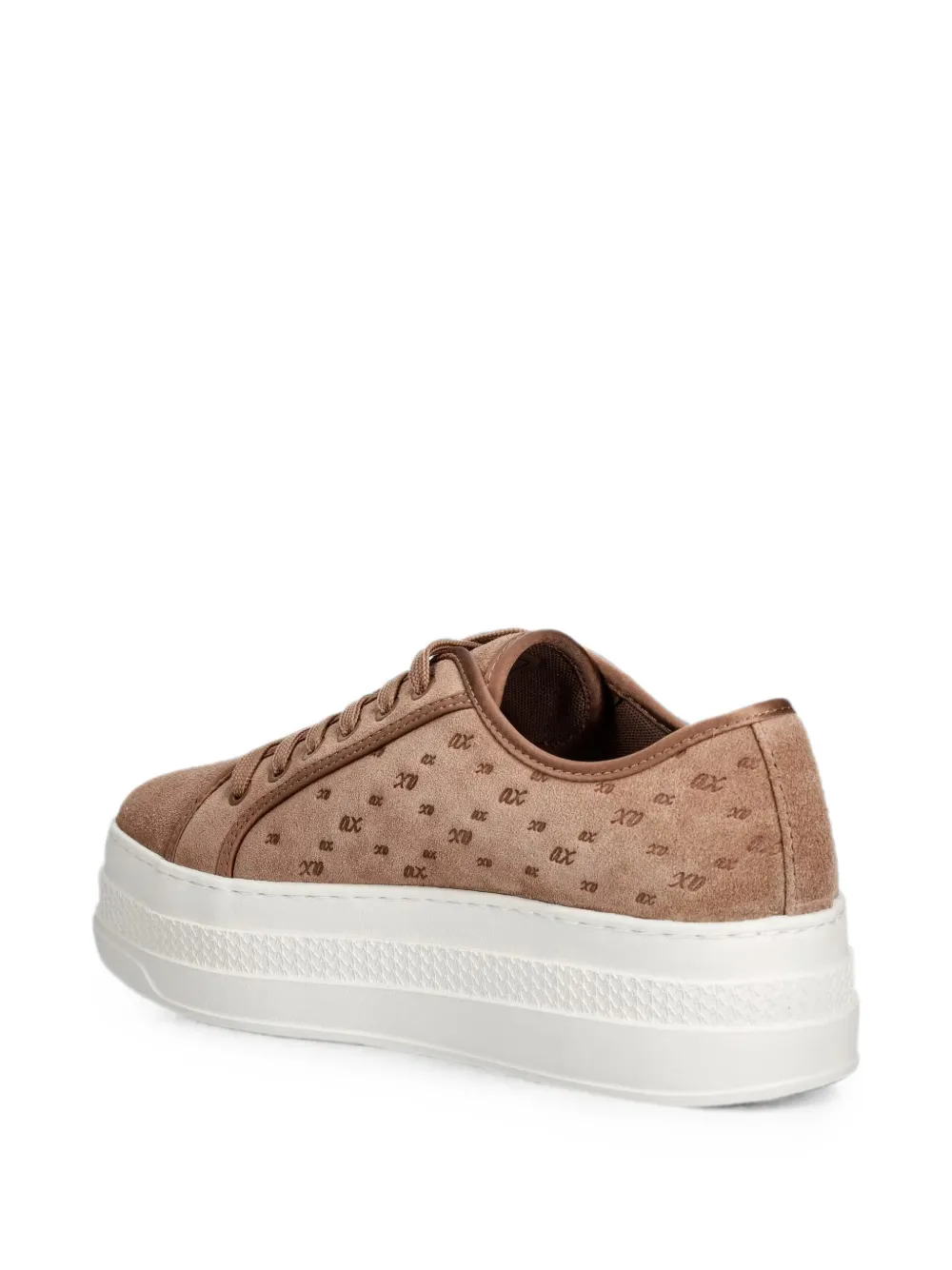Armani Exchange monogram-debossed flatform sneakers Bruin