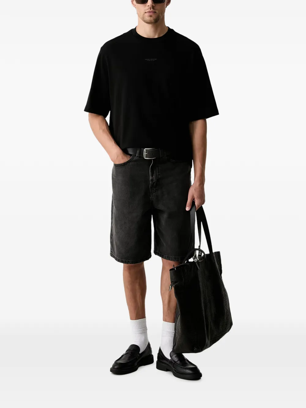 Armani Exchange T-shirt met logoprint Zwart