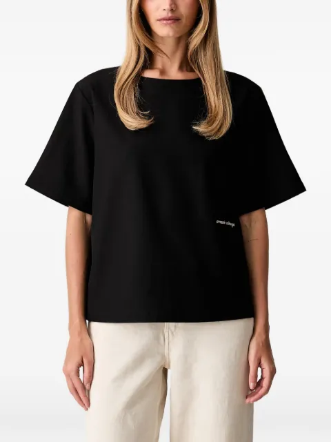 Armani Exchange top con logo bordado y cierre