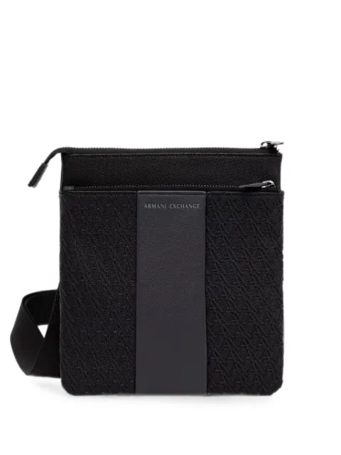Armani Exchange monogram-pattern logo-patch messenger bag
