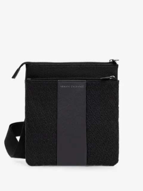 Armani Exchange monogram-pattern logo-patch messenger bag