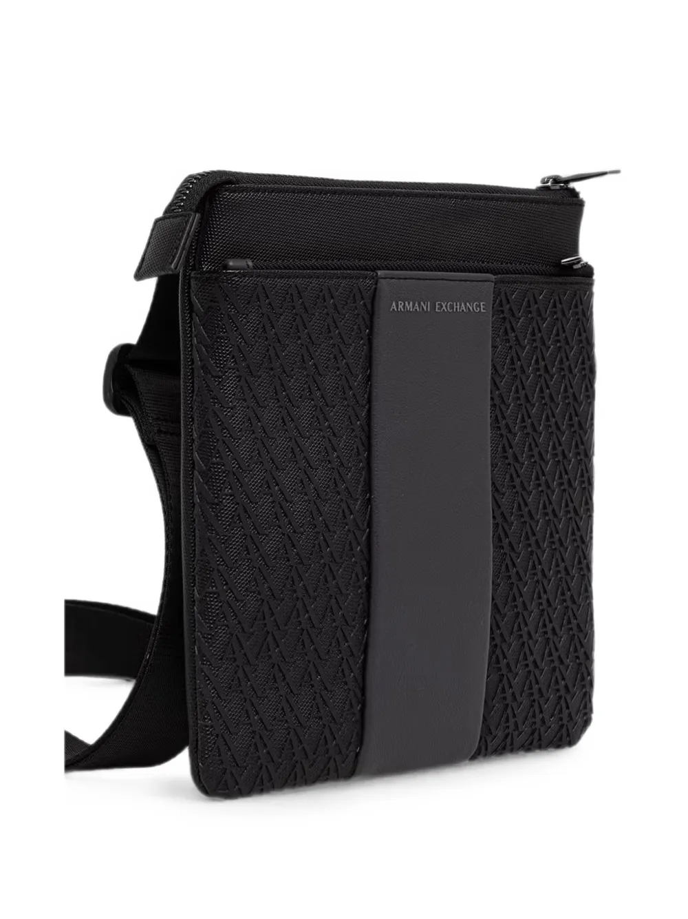 Armani Exchange Messengertas met monogram-patroon en logo-patch Zwart