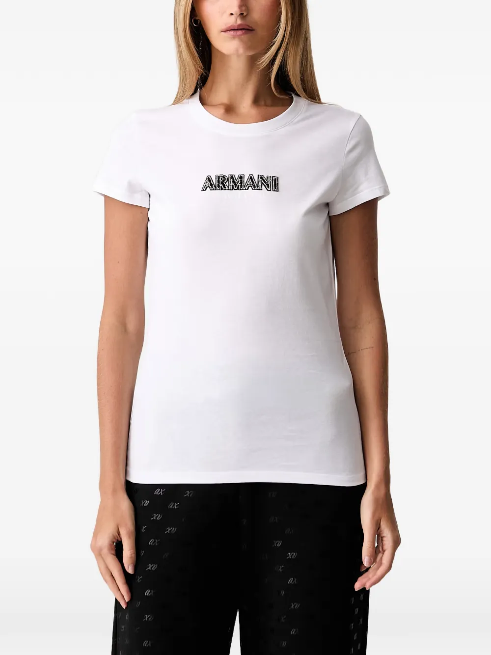 Armani Exchange logo-embellished T-shirt - Bianco