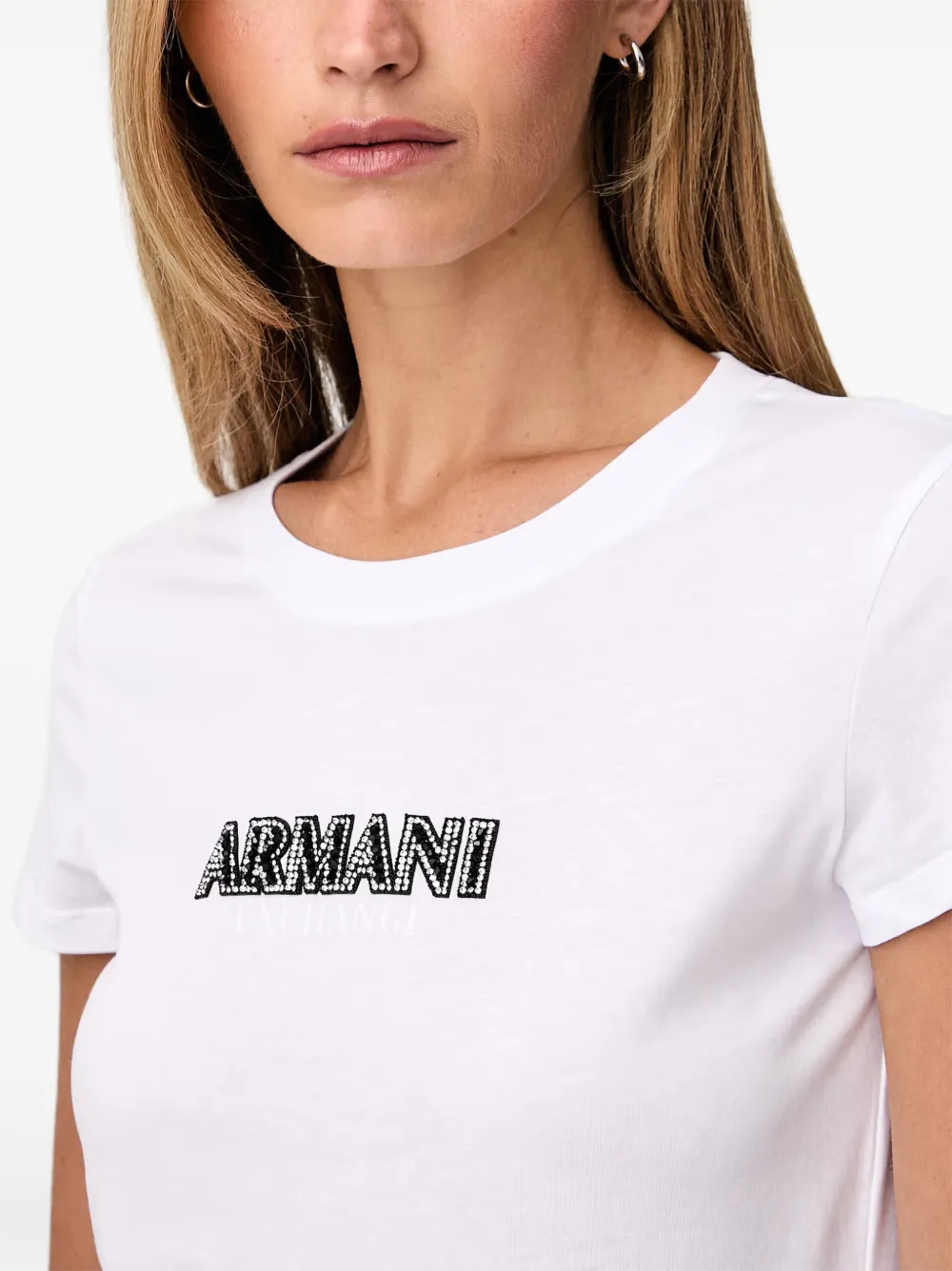 Armani Exchange T-shirt verfraaid met logo Wit