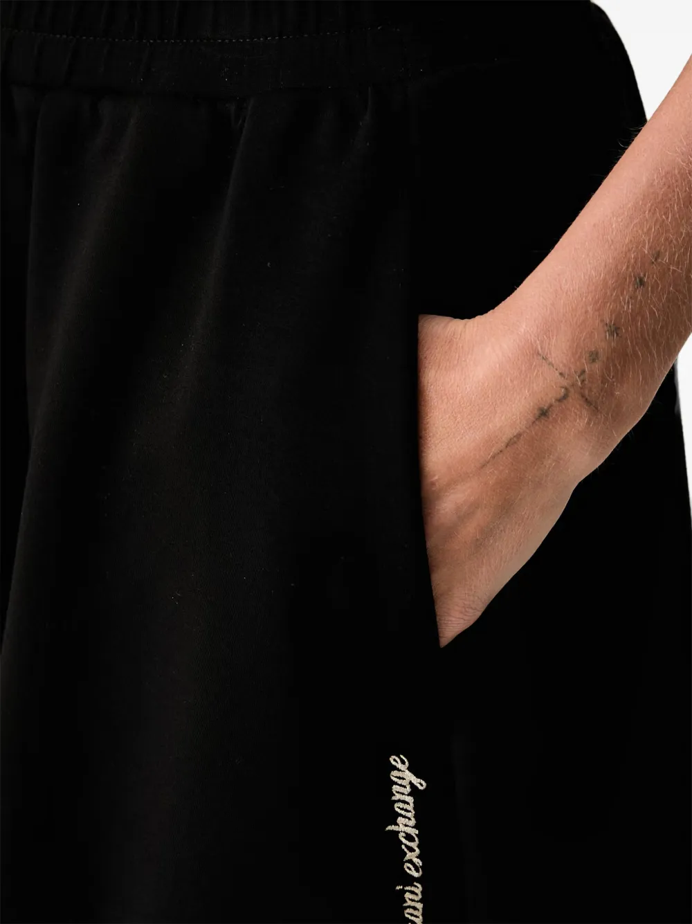 Armani Exchange Elastische mini-rok met geborduurd logo Zwart