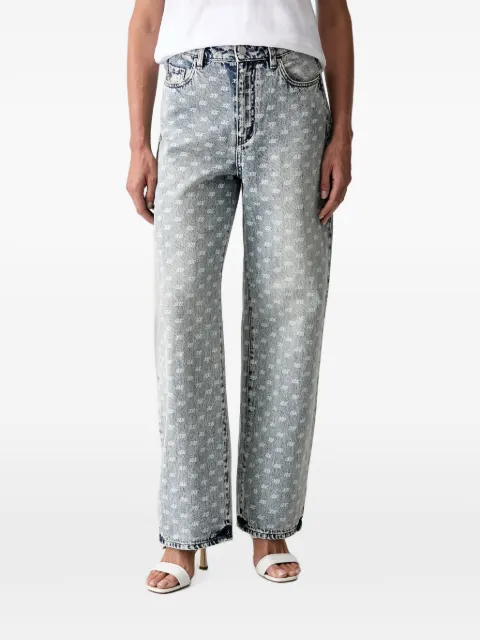 Armani Exchange monogram-print acid-wash jeans