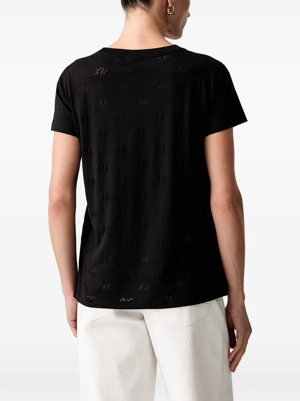 Armani Exchange T-shirt met devoré-effect Zwart