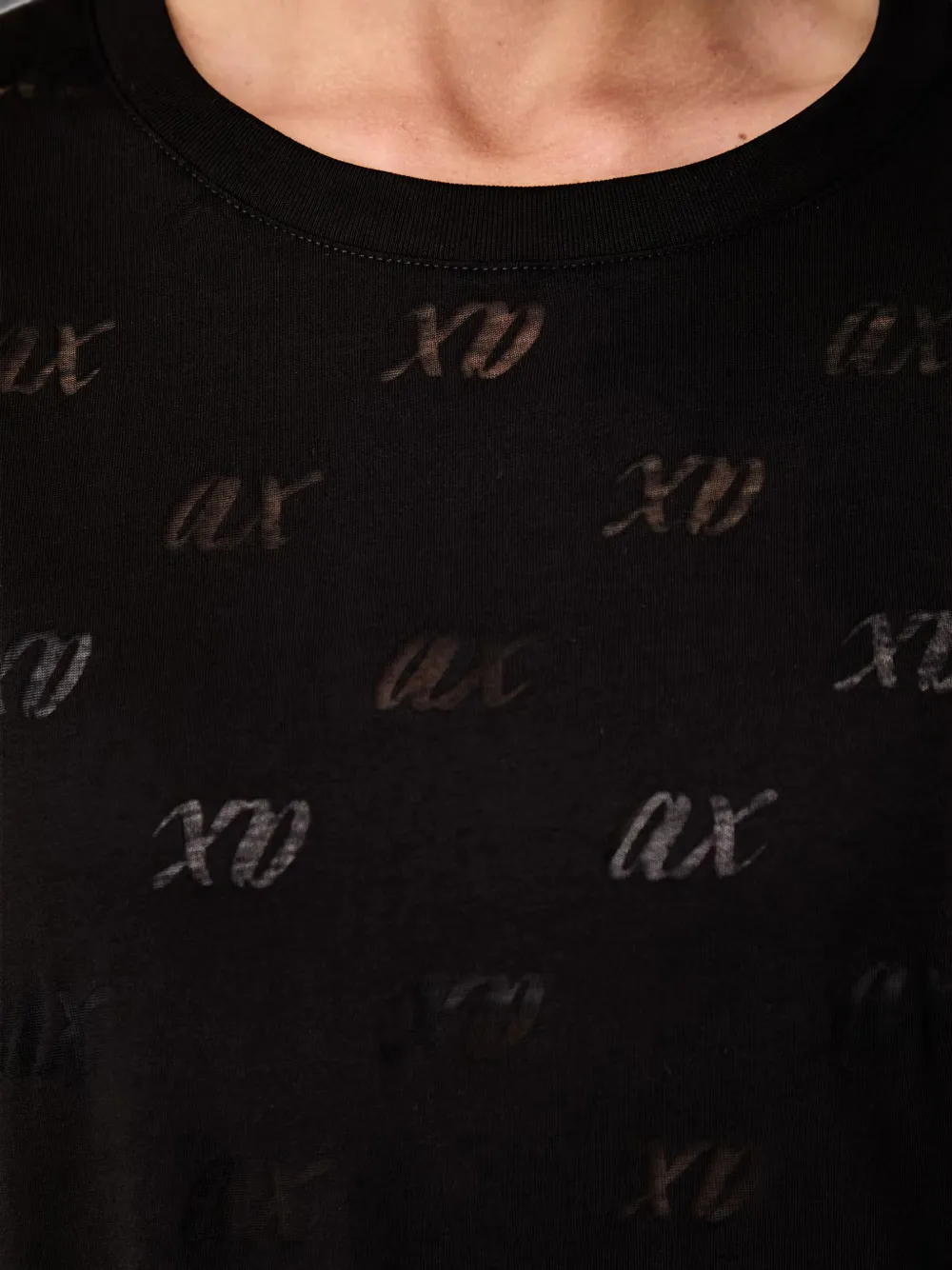 Armani Exchange T-shirt met devoré-effect Zwart