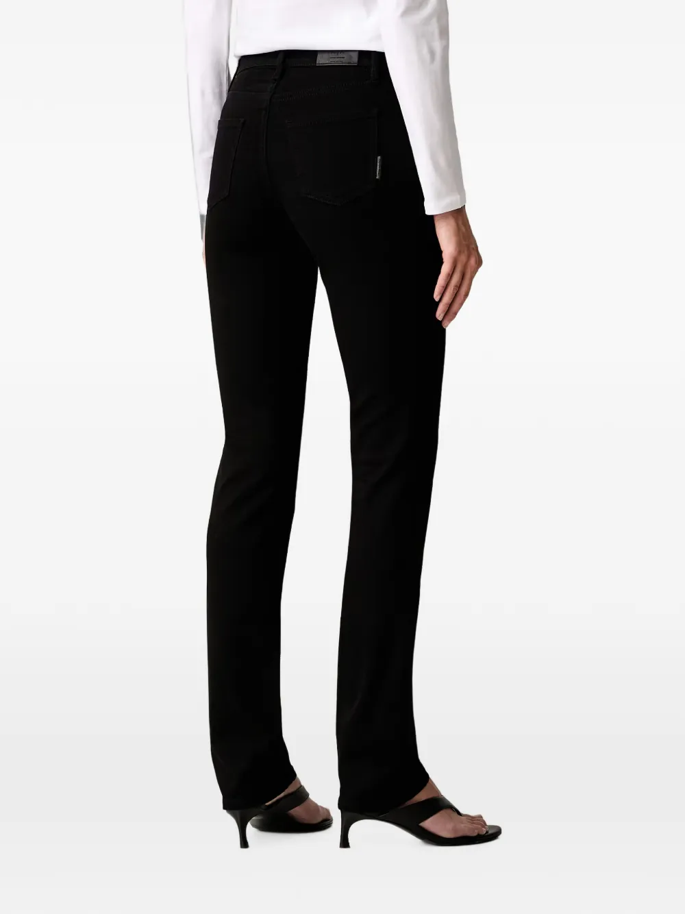 Armani Exchange Skinny jeans met logopatch Zwart