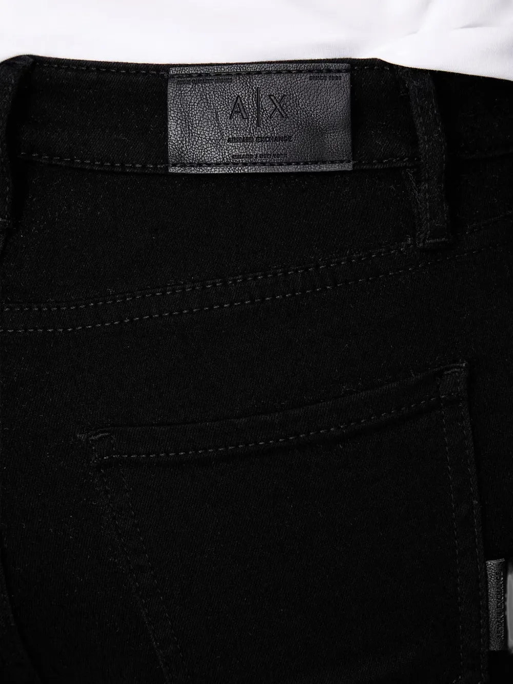 Armani Exchange Skinny jeans met logopatch Zwart