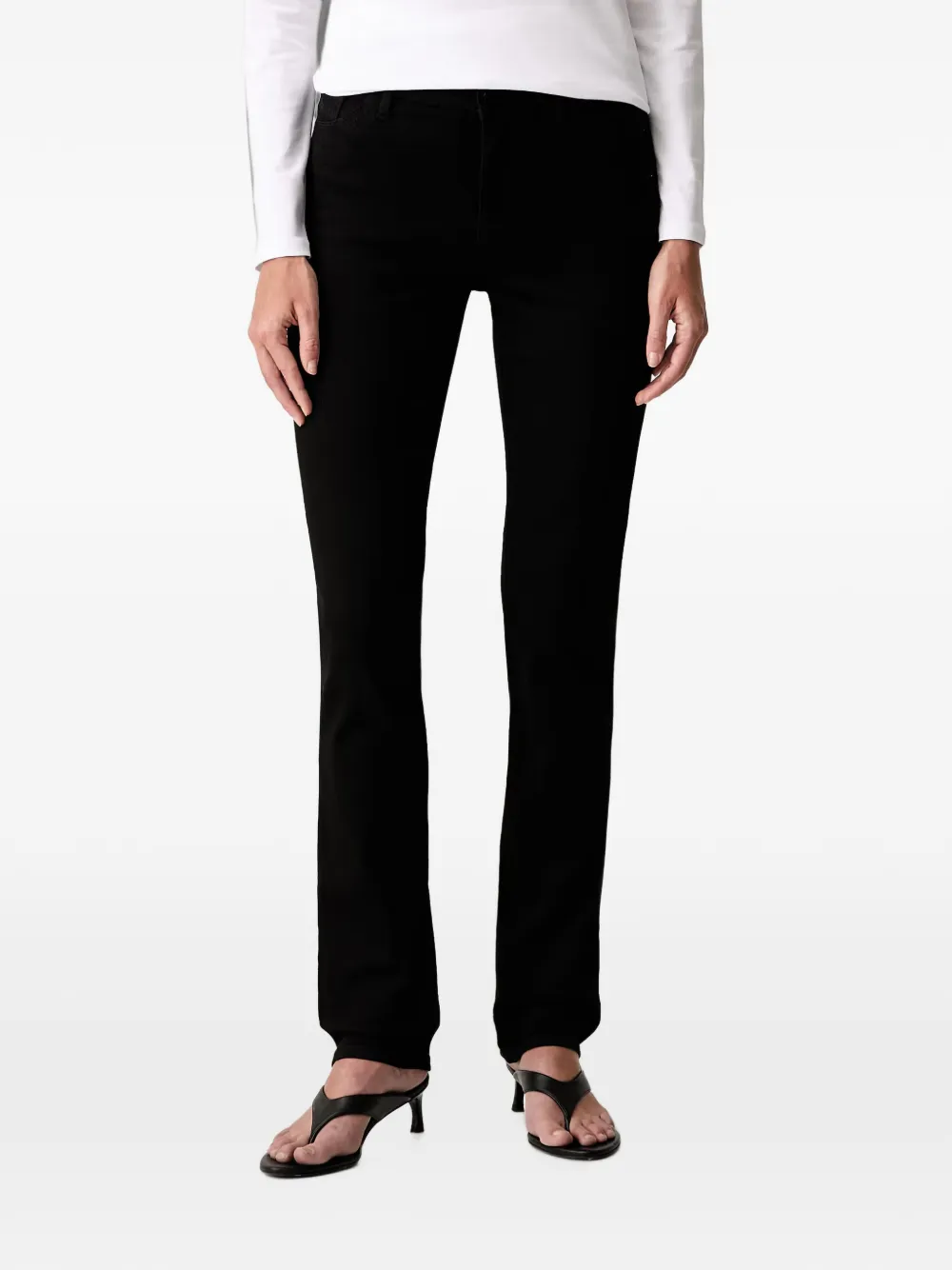 Armani Exchange logo-patch skinny jeans - Schwarz