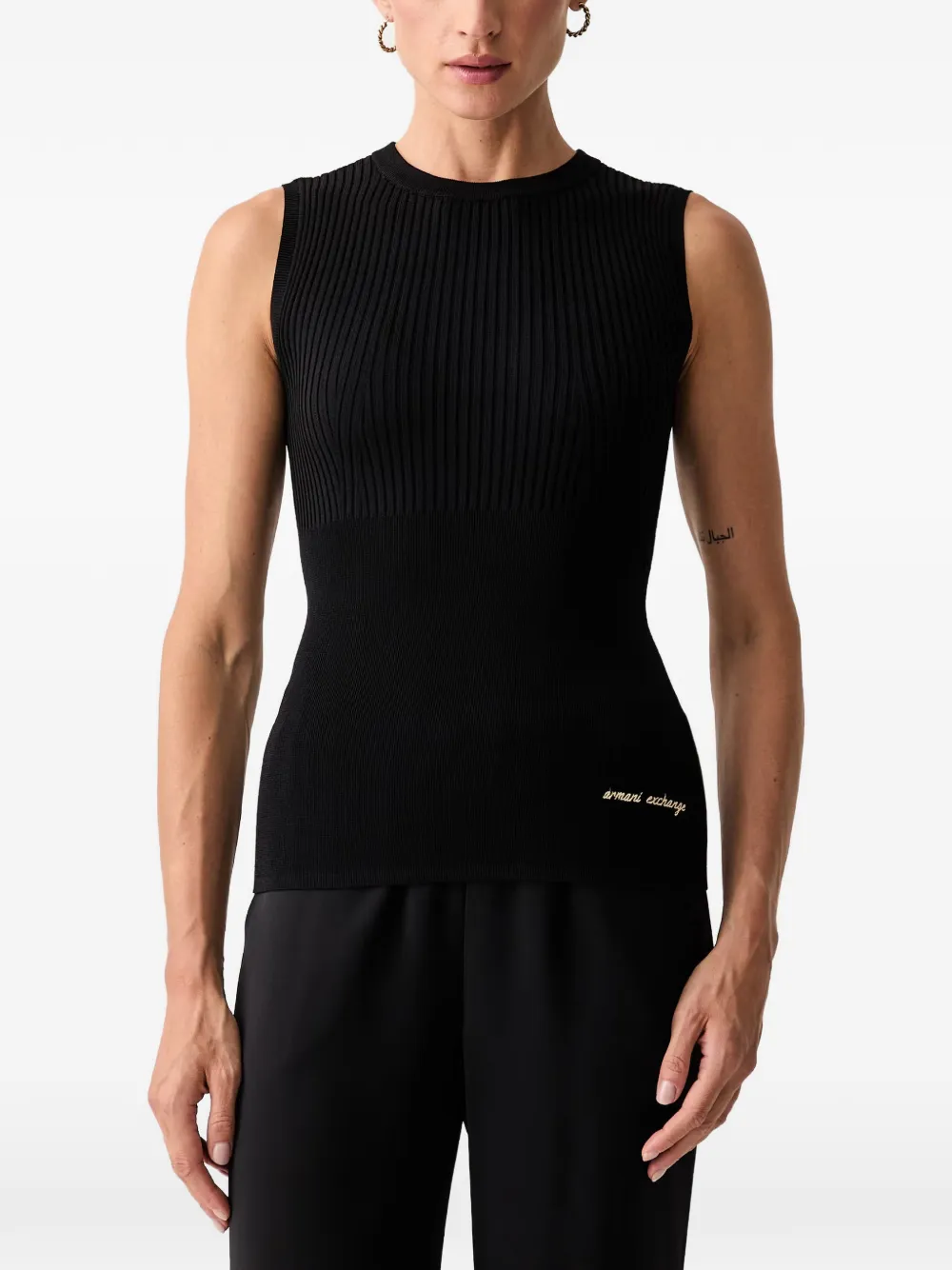 Armani Exchange logo-embroidered tank top - Nero