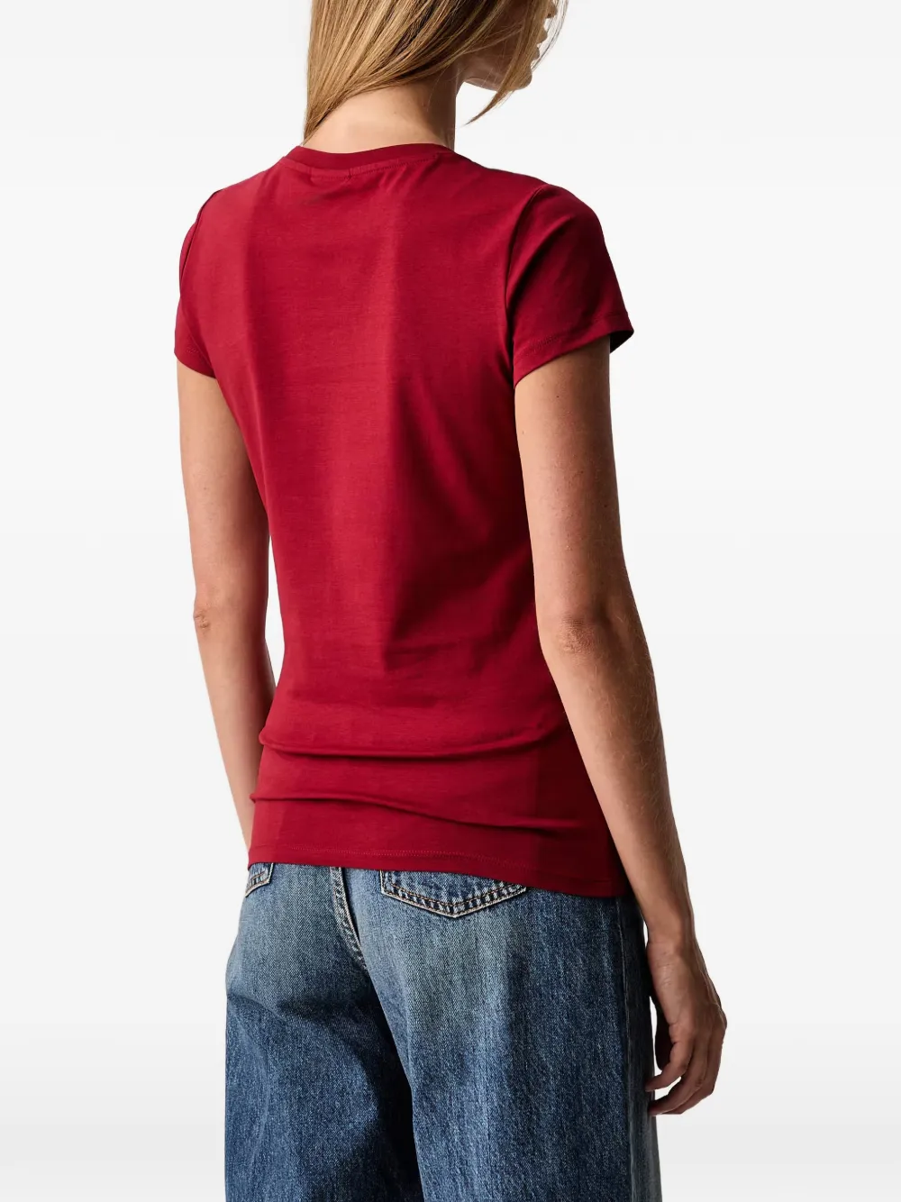 Armani Exchange T-shirt verfraaid met logo Rood