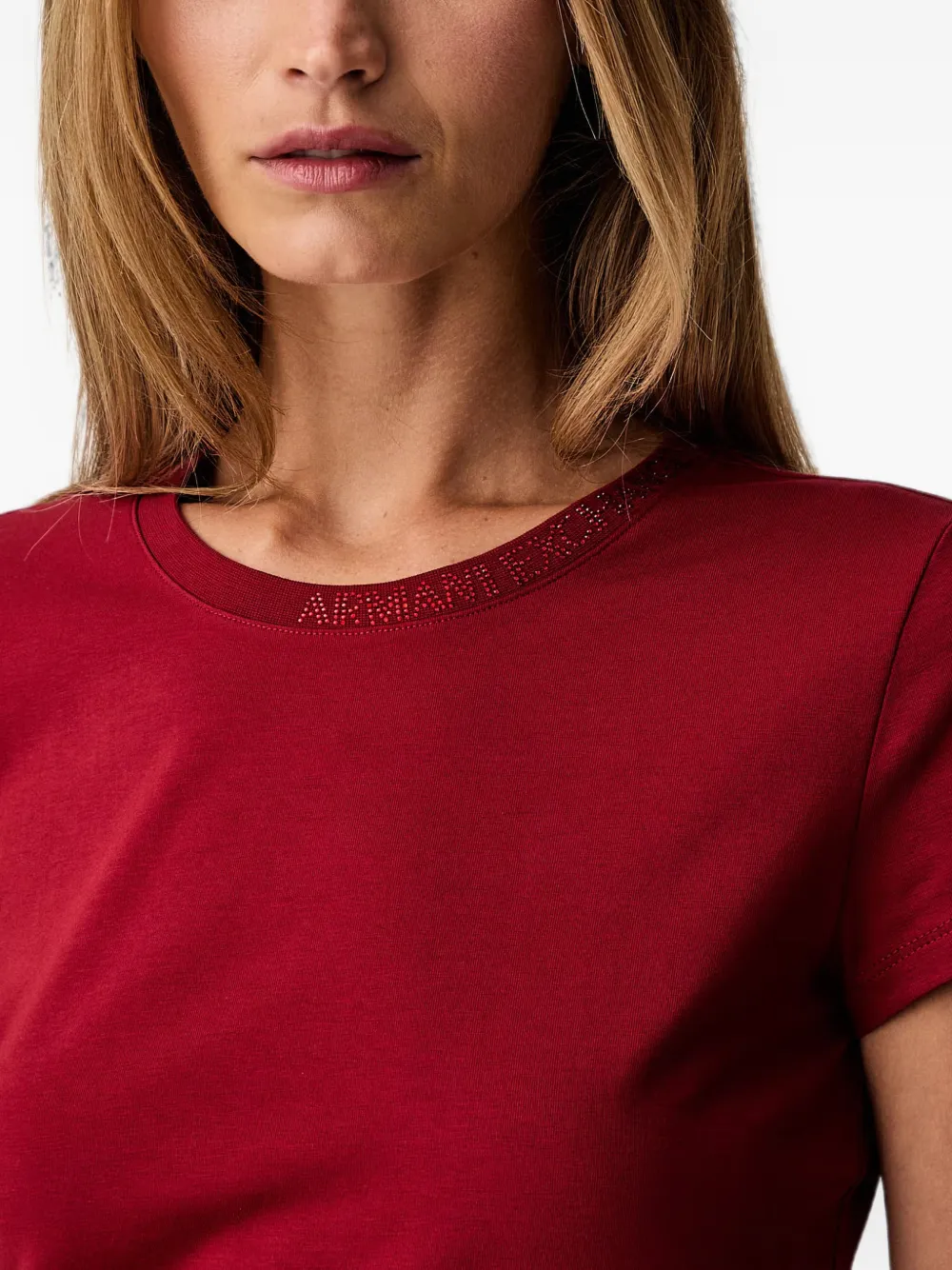 Armani Exchange T-shirt verfraaid met logo Rood