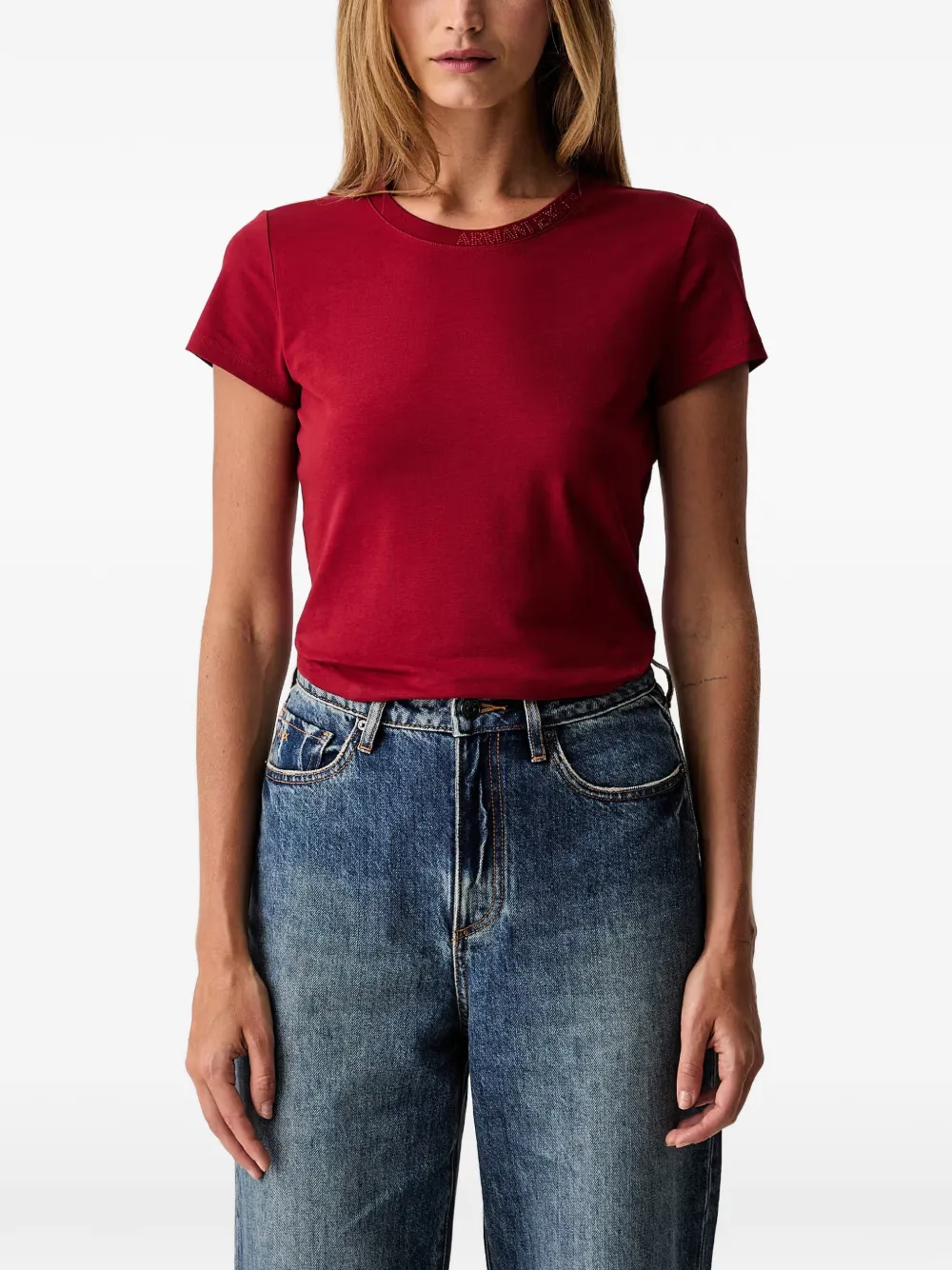 Armani Exchange logo-embellished T-shirt - Rosso