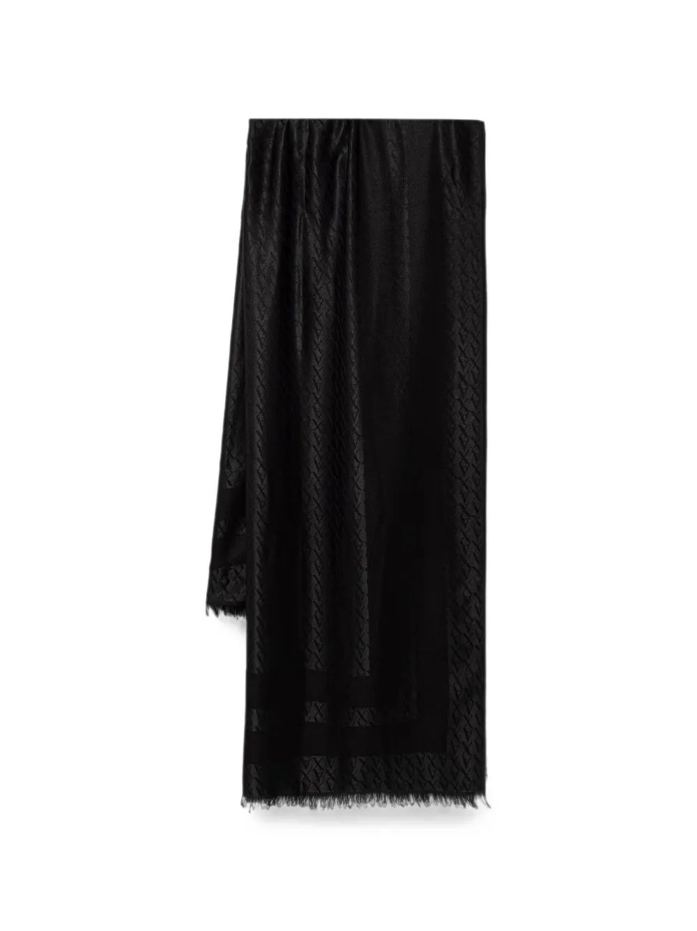 Armani Exchange monogram frayed-edge scarf - Schwarz