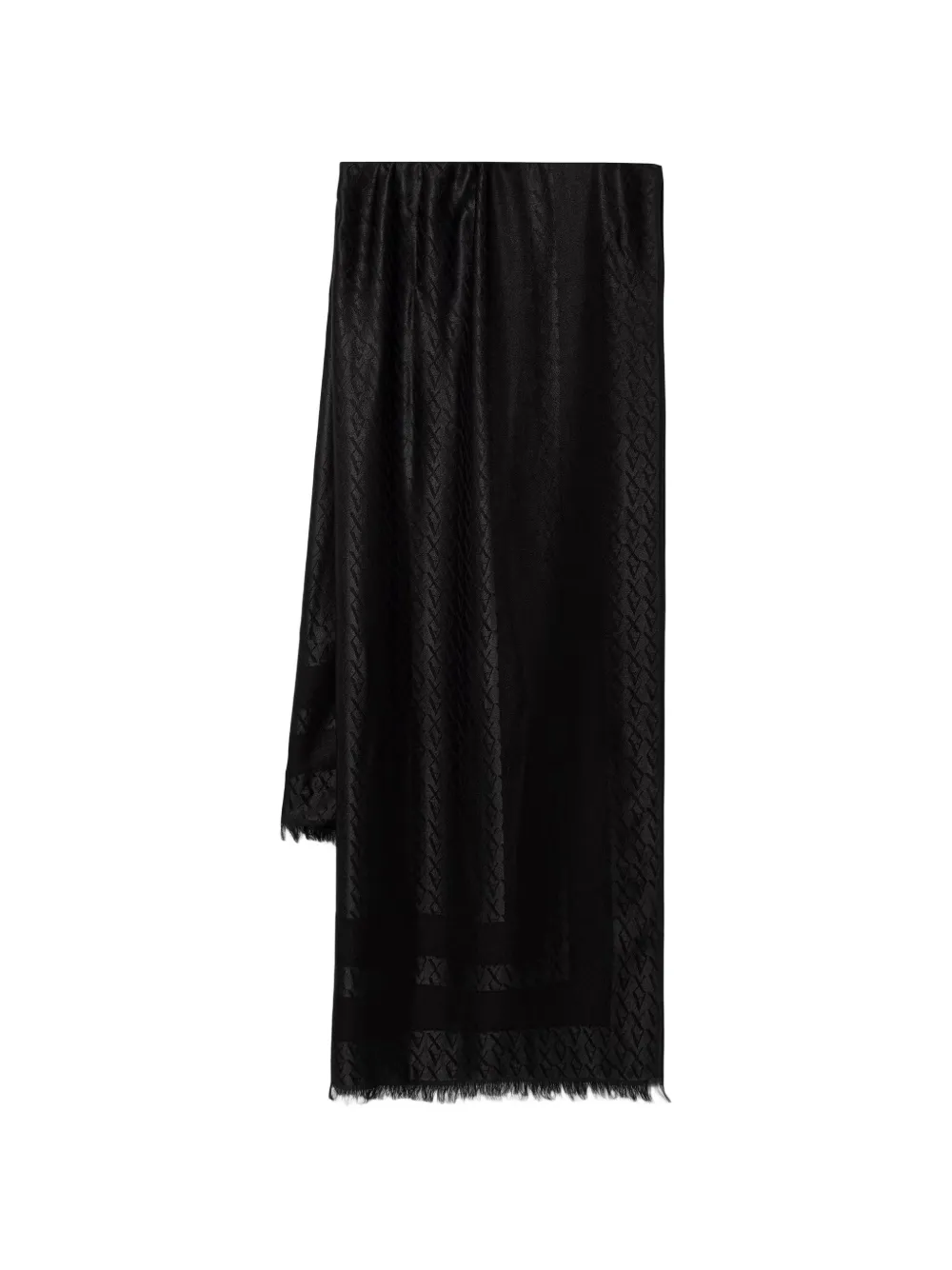 Armani Exchange monogram frayed-edge scarf - Nero