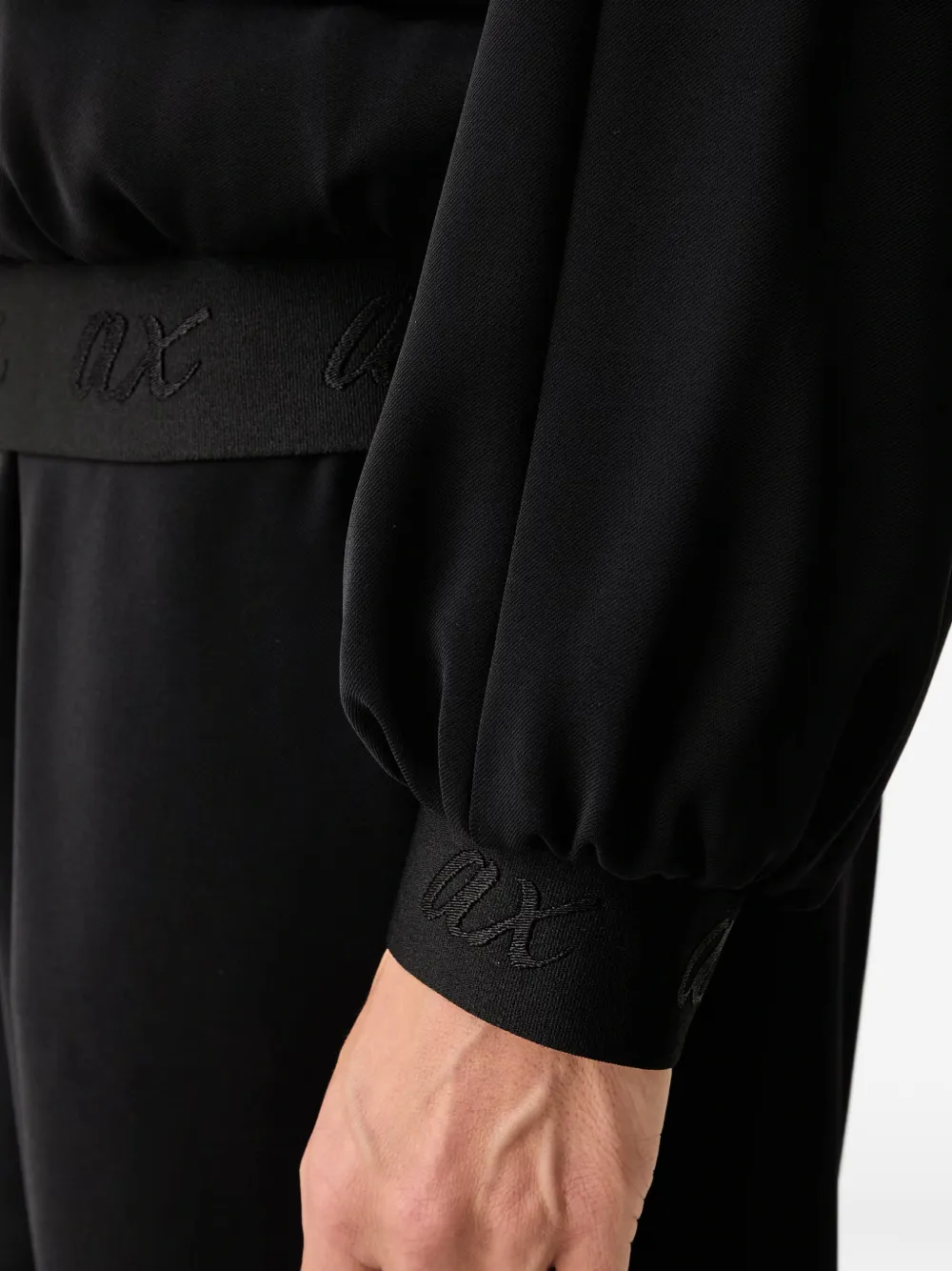 Armani Exchange Bomberjack met geborduurd logo Zwart