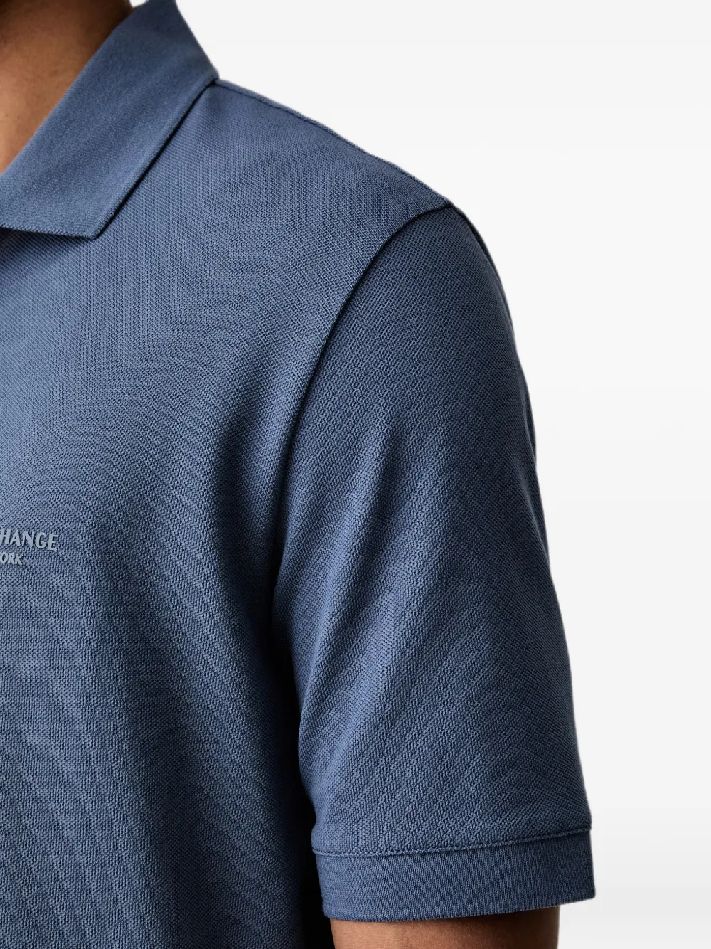 Armani Exchange Piqué poloshirt met geborduurd logo Blauw