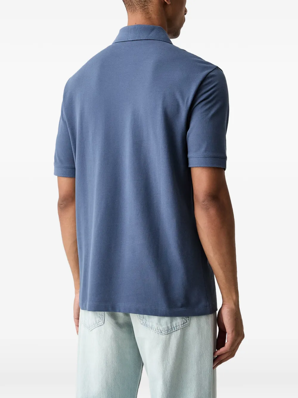 Armani Exchange Piqué poloshirt met geborduurd logo Blauw