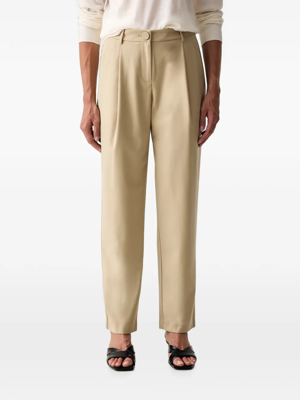 Armani Exchange pleat-detail trousers - Toni neutri
