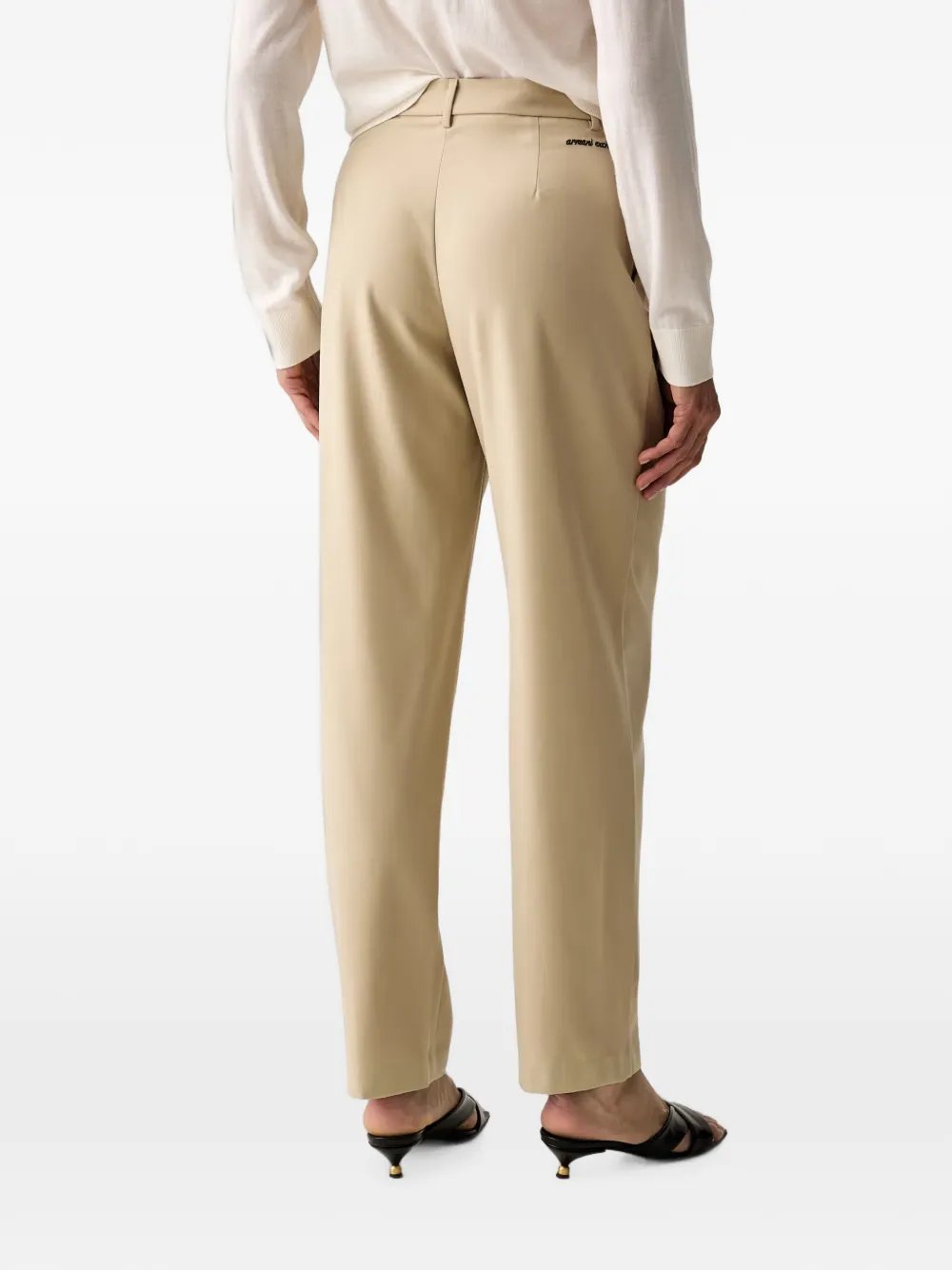 Armani Exchange Broek met geplooid detail Beige