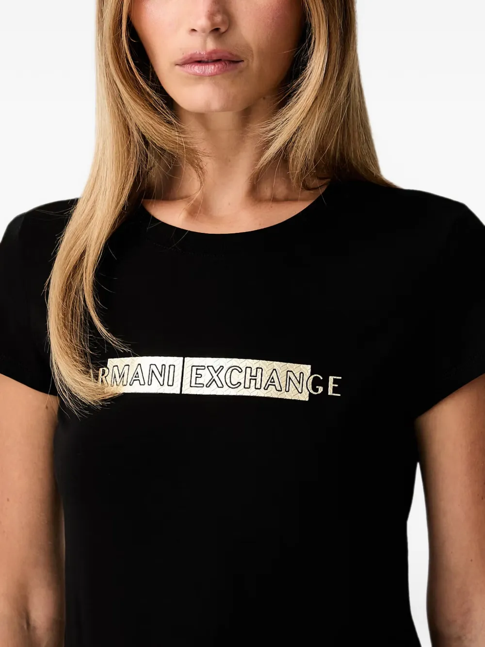 Armani Exchange T-shirt met logoprint Zwart