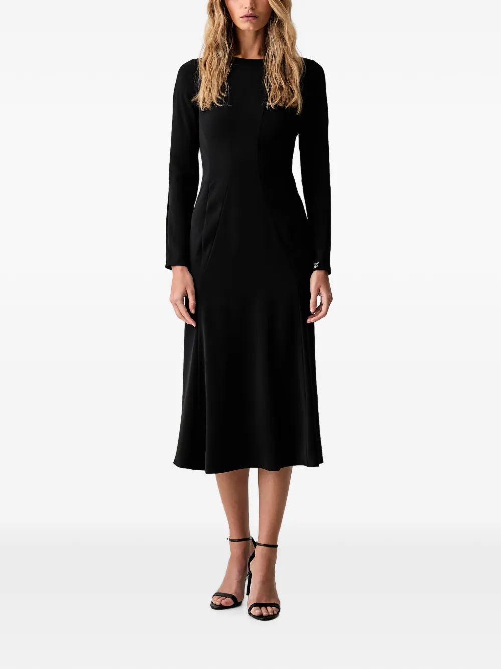 Armani Exchange long-sleeved midi dress - Nero