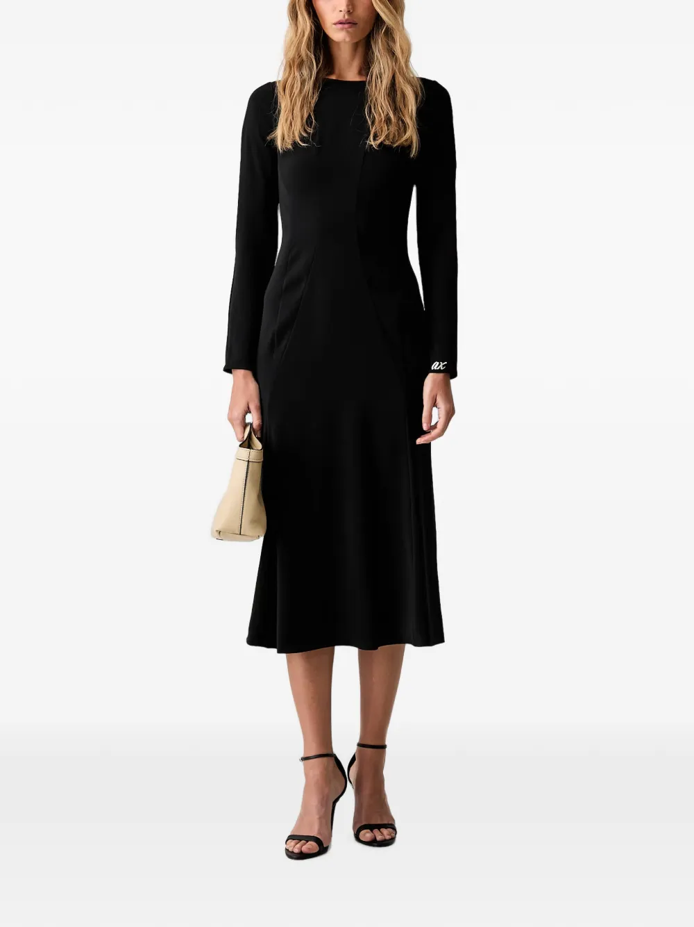 Armani Exchange Midi-jurk met lange mouwen Zwart