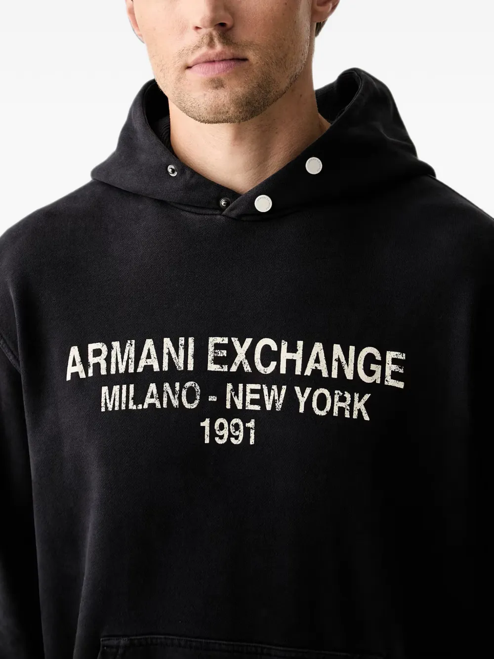 Armani Exchange Hoodie met logoprint Blauw