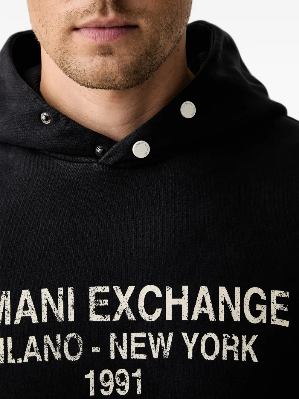 Armani Exchange Hoodie met logoprint Blauw