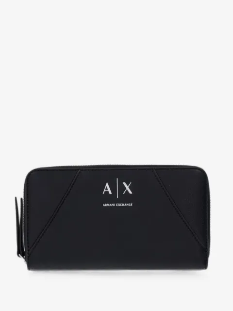 Armani Exchange cartera con logo y cremallera