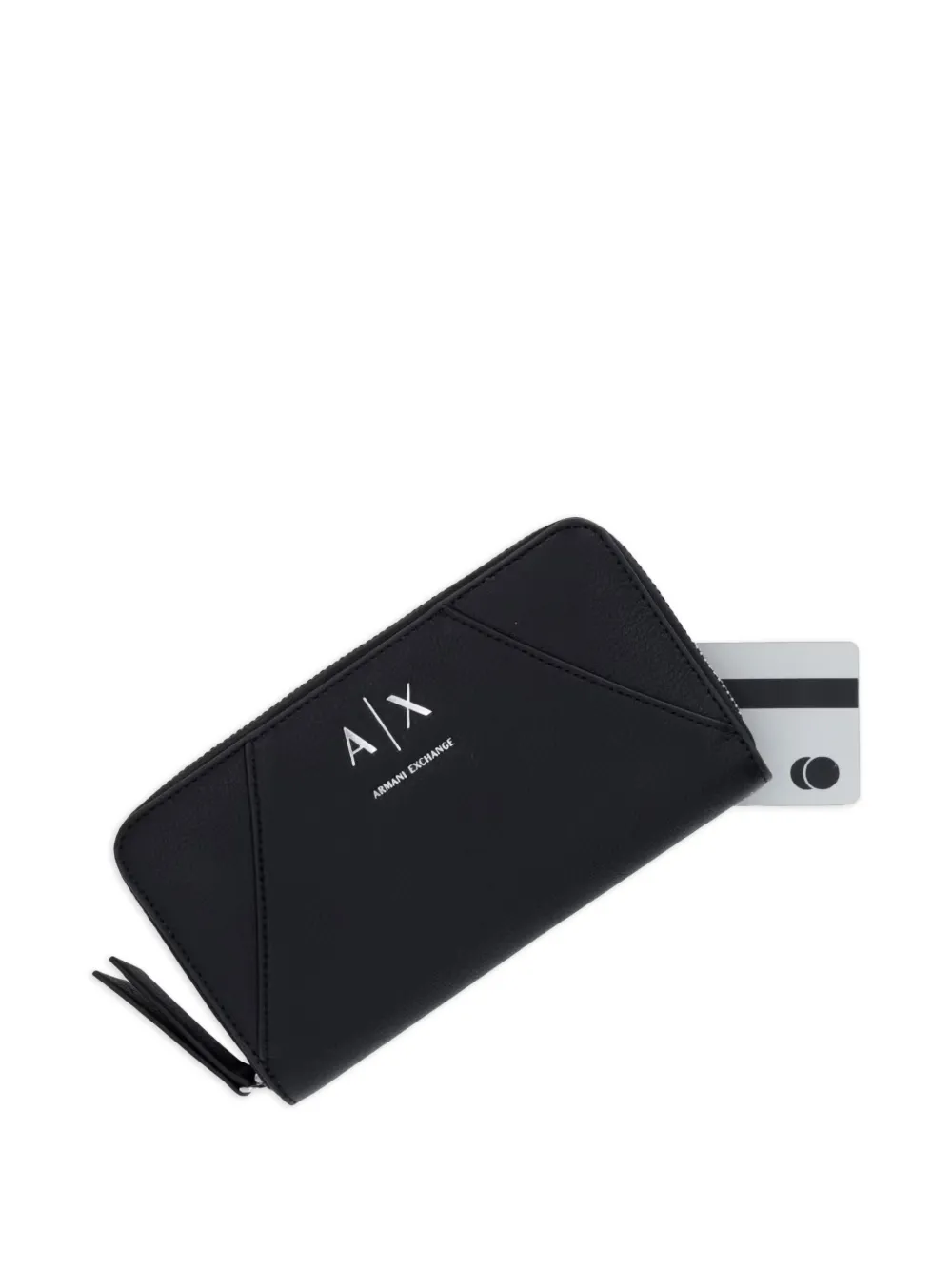 Armani Exchange Portemonnee met logoprint en rits Zwart